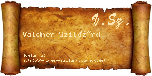 Valdner Szilárd névjegykártya